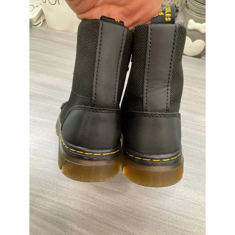 KIDS DR MARTENS‎ COMBS LACE UP FASHION BOOTS SIDE ZIP BLACK